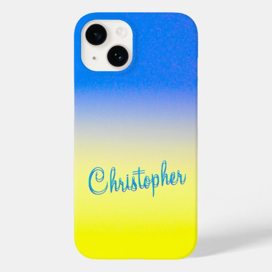 Aangepaste naam blauw geel Oekraïne Geïnspireerd s Case-Mate iPhone Case (Achterkant)