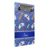 Aangepaste naam: blauw glitter verpleegster pet ha mini klembord (Schuin)
