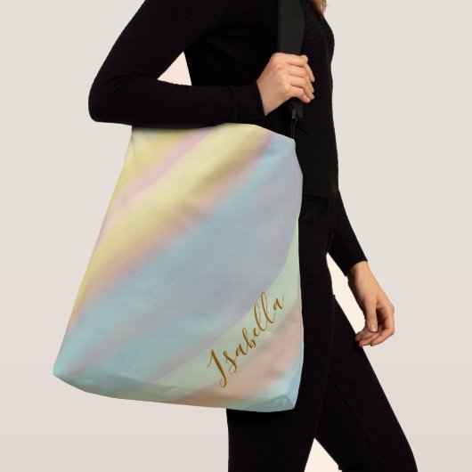 Aangepaste naam blauw groen kust- crossbody tas (Dichtbij)