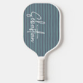 Aangepaste naam Blauw Groen Striped Pickleball Paddle (Achterkant)