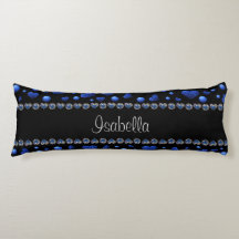 Aangepaste naam, blauw hartglitterpatroon