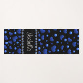 Aangepaste naam, blauw hartglitterpatroon yogamat (Voorkant (horizontaal))