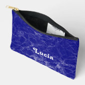 Aangepaste naam blauw marmerpatroon etui (Open)