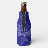 Aangepaste naam blauw marmerpatroon flesjeskoeler (Fles Achterkant)