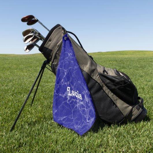 Aangepaste naam blauw marmerpatroon golfhanddoek (Groen)