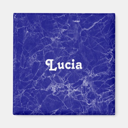 Aangepaste naam blauw marmerpatroon magneet (Voorkant)