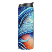 Aangepaste naam Blauw oog Abstracte Fantasy  Thermosbeker (Gedraaid links)