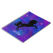 Aangepaste naam Blauw/Paarse Galaxy Unicorn-laptop Notitieboek (Linkerzijde)