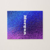 Aangepaste naam blauw paarse glanzende abstracte g legpuzzel (Horizontaal)