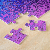 Aangepaste naam blauw paarse glanzende abstracte g legpuzzel (Zijkant)