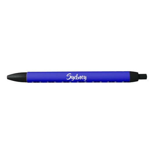 Aangepaste naam blauw vlakpatroon zwarte inkt pen (Voorkant)