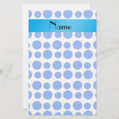 Aangepaste naam blauw volleybalpatroon briefpapier (Voorkant / Achterkant)