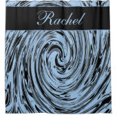 Aangepaste naam Blauw Zwemelen Abstract Patroon Mo Douchegordijn (Voorkant)