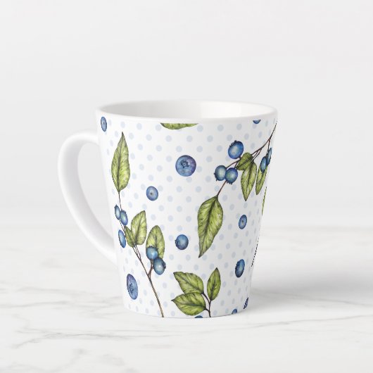 Aangepaste naam Blauwbessen Latte Mok (Linkerhoek)