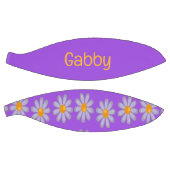 Aangepaste naam blauwe bloemen op paarse basketbal (Panelen)