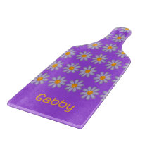 Aangepaste naam blauwe bloemen op paarse