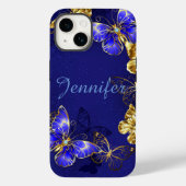 Aangepaste naam Blauwe Butterfly iPhone/IPad Case (Achterkant)