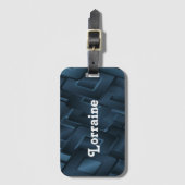 Aangepaste naam: blauwe diamantvormen bagagelabel (Voorkant (verticaal))