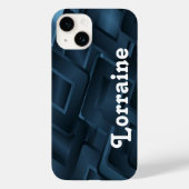 Aangepaste naam: blauwe diamantvormen Case-Mate iPhone case (Achterkant)