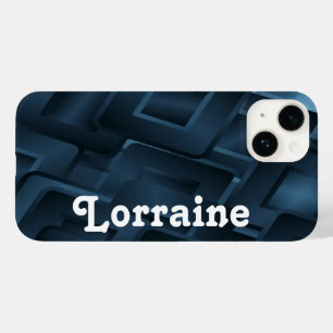 Aangepaste naam: blauwe diamantvormen Case-Mate iPhone 14 hoesje
