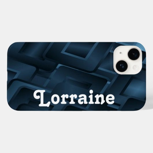 Aangepaste naam: blauwe diamantvormen Case-Mate iPhone case (Achterkant (horizontaal))