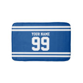 Aangepaste naam blauwe football truc-nummer gestri badmat (Voorkant)