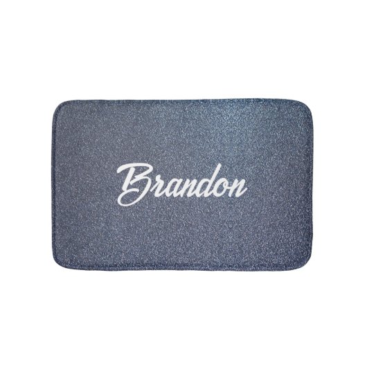 Aangepaste naam blauwe glitter badmat (Voorkant)