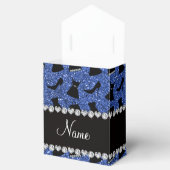 Aangepaste naam blauwe glitter hoge hakken kleding bedankdoosjes (Geopend)