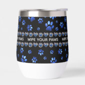 Aangepaste naam, blauwe glitter-hondenpoten (Links)