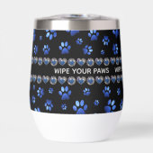 Aangepaste naam, blauwe glitter-hondenpoten (Voorkant)