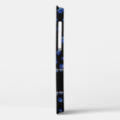 Aangepaste naam, blauwe glitter-hondenpoten Case-Mate iPhone case (Achterkant / Links)