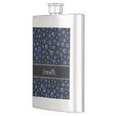 Aangepaste naam, blauwe glitter-hondenpoten flacon (Links)
