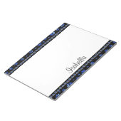 Aangepaste naam, blauwe glitter-hondenpoten notitieblok (Schuin)