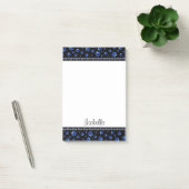 Aangepaste naam, blauwe glitter-hondenpoten post-it® notes (Kantoor)