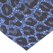 Aangepaste naam: blauwe glitter leopard print korte tafelloper (Hoek)
