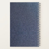 Aangepaste naam blauwe glitter notitieboek (Achterkant)