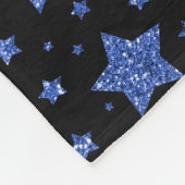 Aangepaste naam: blauwe glitter sterren en manen fleece deken (Hoek)