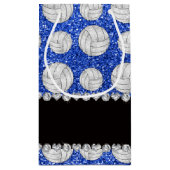 Aangepaste naam: blauwe glitter volleyballen klein cadeauzakje (Achterkant)