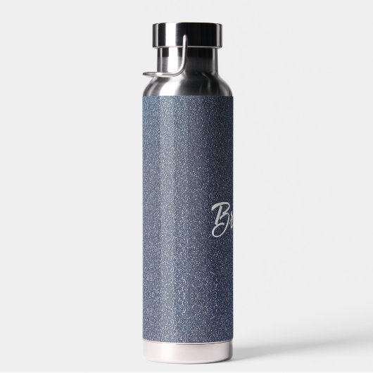 Aangepaste naam blauwe glitter waterfles (Rechts)