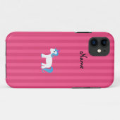 Aangepaste naam blauwe haarkleurige eenhoornroze s Case-Mate iPhone case (Achterkant (horizontaal))