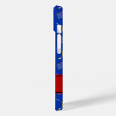 Aangepaste naam blauwe hockeysticks rode streep Case-Mate iPhone case (Achterkant / Links)