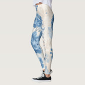 Aangepaste naam Blauwe Hortensia Botanisch Leggings (Links)