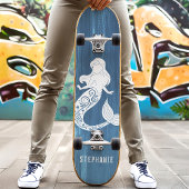 Aangepaste naam blauwe houten band persoonlijk skateboard