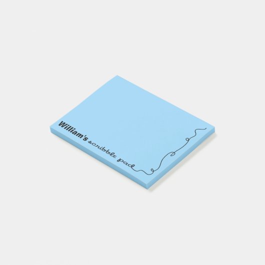 Aangepaste naam Blauwe krabbel Post-it® Notes (Schuin)