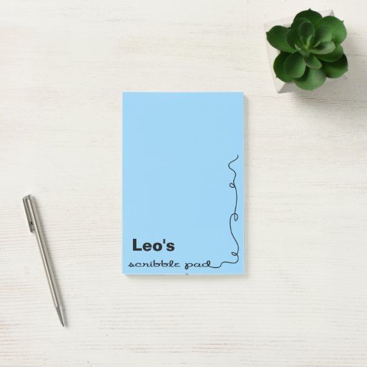 Aangepaste naam Blauwe krabbel Post-it® Notes (Kantoor)