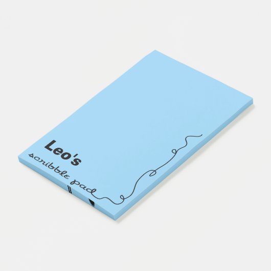 Aangepaste naam Blauwe krabbel Post-it® Notes (Schuin)