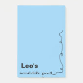 Aangepaste naam Blauwe krabbel Post-it® Notes (Voorkant)