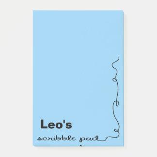 Aangepaste naam Blauwe krabbel Post-it® Notes