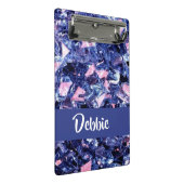 Aangepaste naam blauwe kristallen mini klembord (Schuin)
