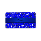 Aangepaste naam blauwe lacrosse etiket (Voorkant)
